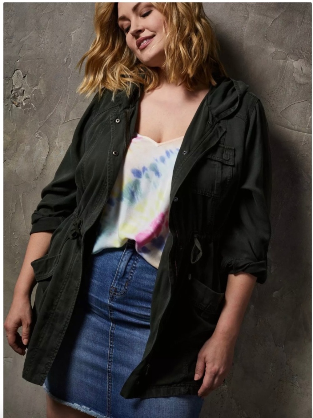 Green Tencel Anorak Jacket  - NEW - NO TAGS